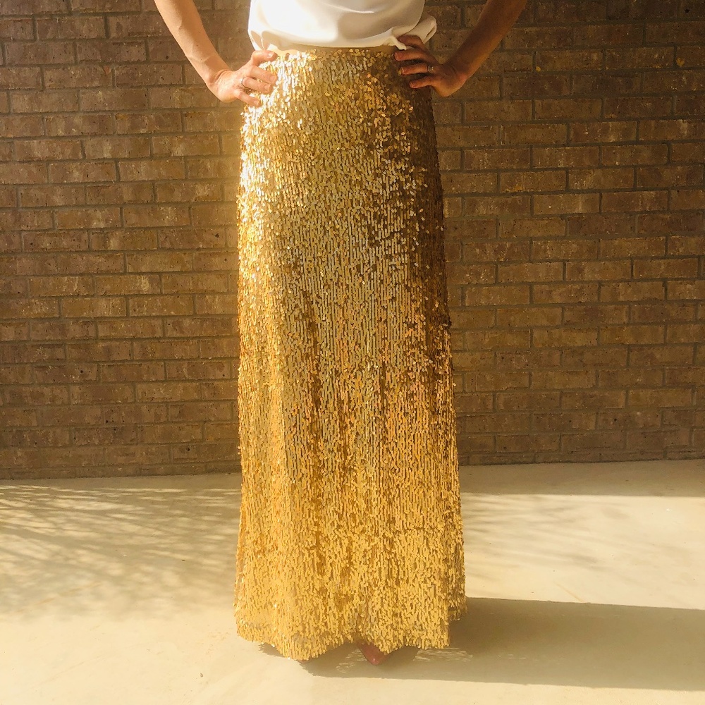 Stunning Gold-sequined skirt